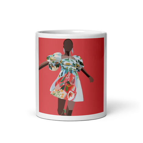 Springs Here! - Solid Pink Background  - (White glossy mug)