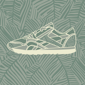 Leafy Pattern Sneaker with Leafy Background