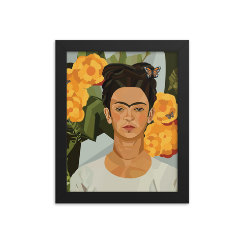 Frida & Marigolds - (Framed)