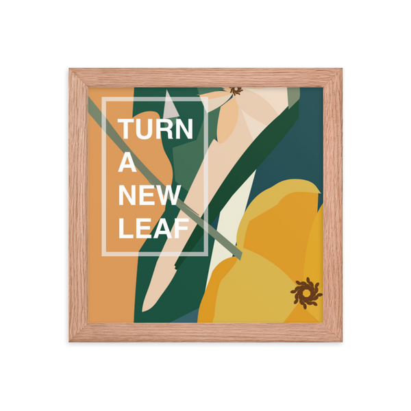 Yellow Poppy & Floral Abstract Background  - Turn A New Leaf - Framed