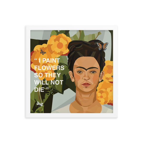 Frida Flower Quote - (Framed)