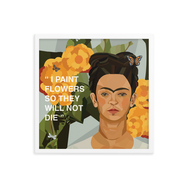 Frida Flower Quote - (Framed)