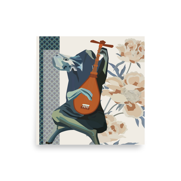 The Old Guitarist with Japanese art influences