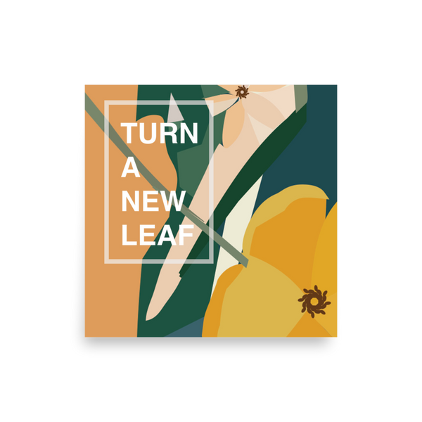 Yellow Poppy & Floral Abstract Background  - Turn A New Leaf