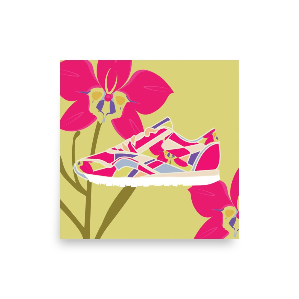 Orchid Sneaker Yellow Background