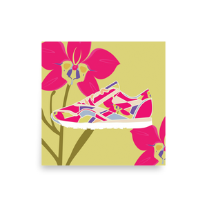 Orchid Sneaker Yellow Background