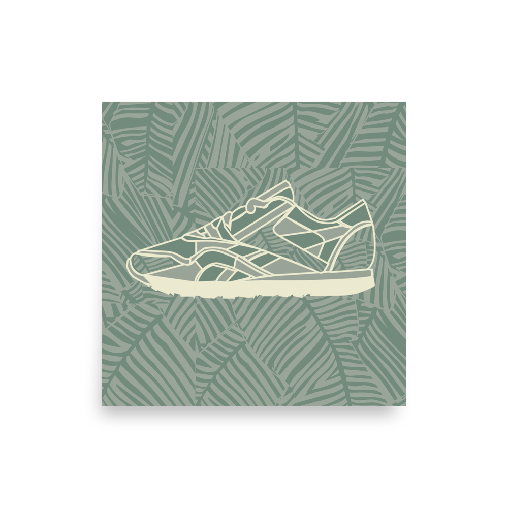 Leafy Pattern Sneaker with Leafy Background