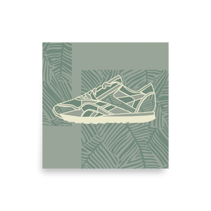 Leafy Pattern Sneaker with Light Green Background