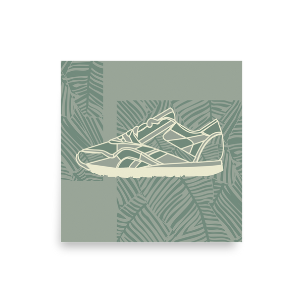 Leafy Pattern Sneaker with Light Green Background