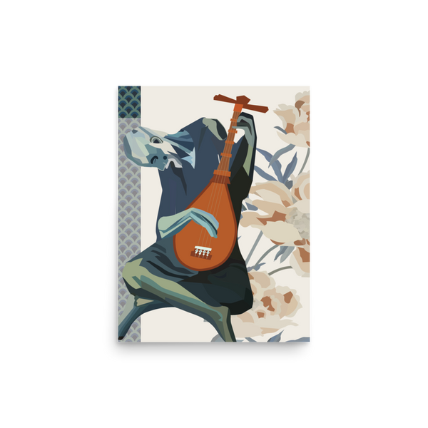 The Old Guitarist with Japanese art influences