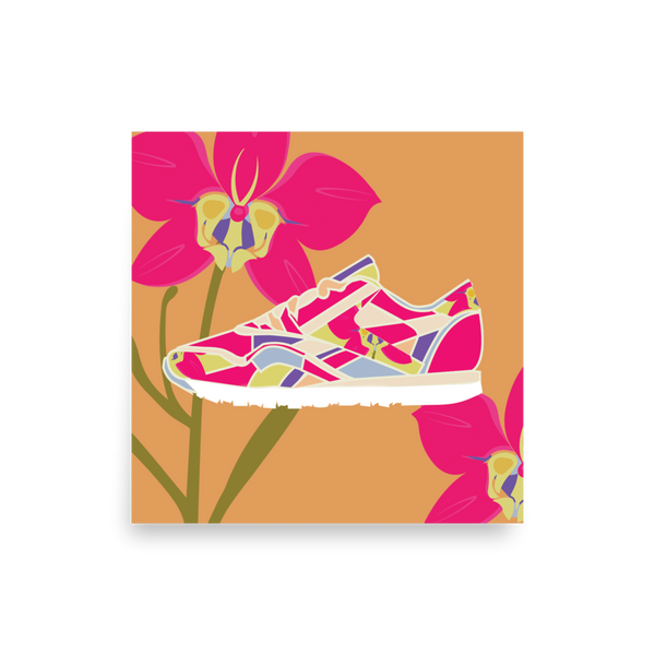 Orchid Sneaker Orange Background