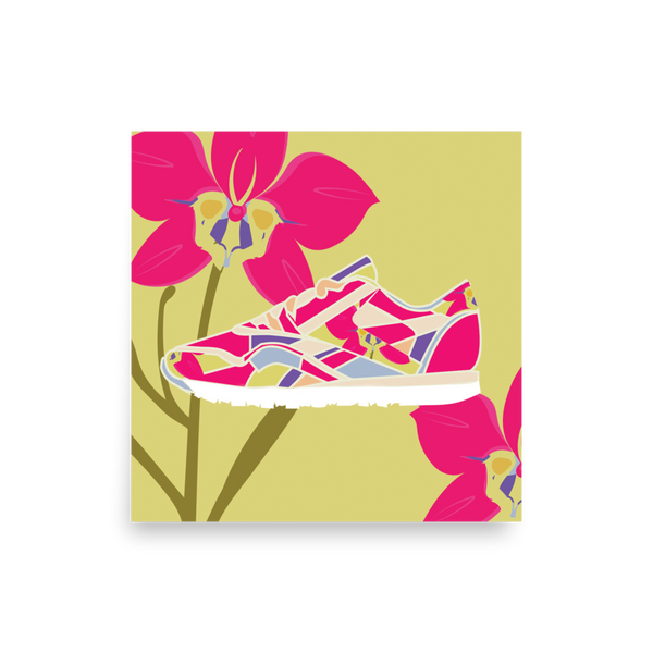 Orchid Sneaker Yellow Background