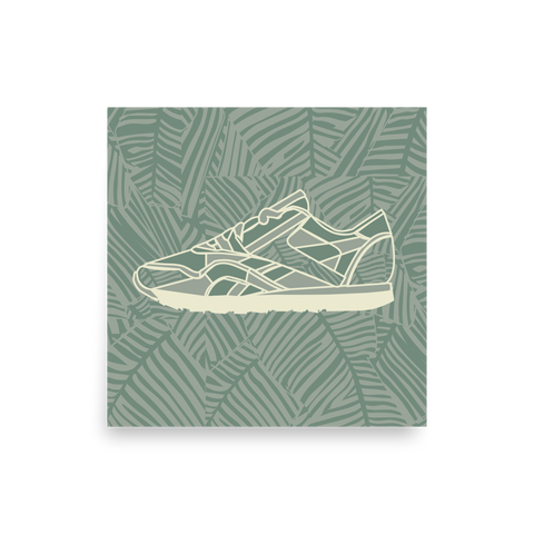 Leafy Pattern Sneaker with Leafy Background