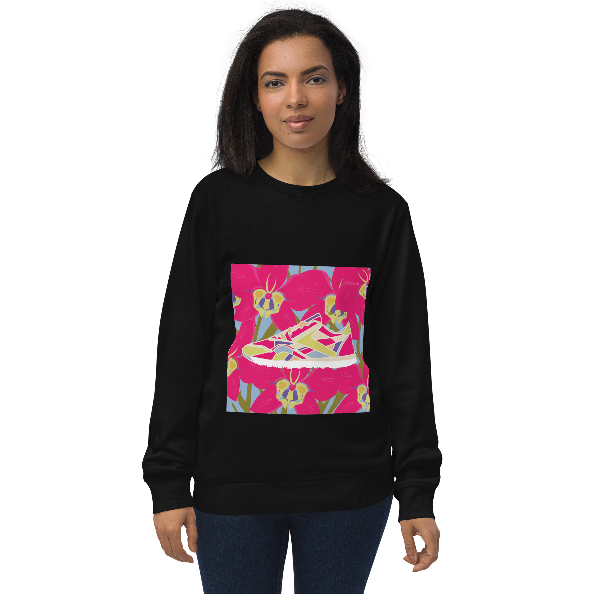 Orchid Run Purple Background - Unisex organic sweatshirt