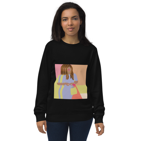 Bright Yellow, Pink, & Orange Color Blocking Orchid - Unisex organic sweatshirt