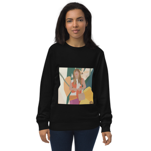 Yellow Poppy & Floral Abstract Background Unisex Organic Sweatshirt