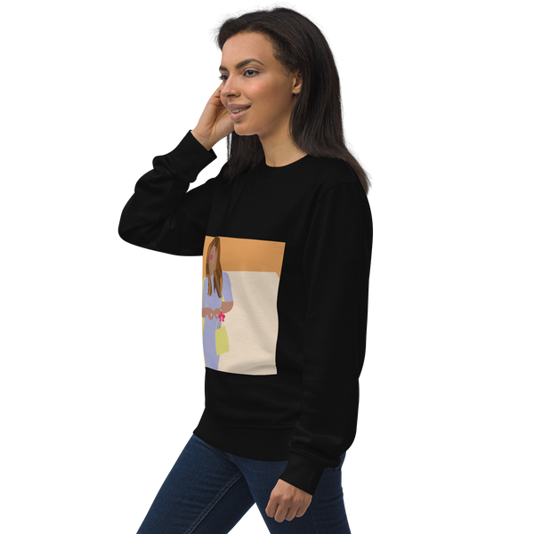 Pink and Orange Color Blocking Orchid - Unisex Organic Sweatshirt