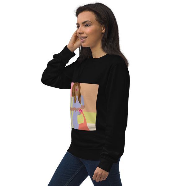 Bright Yellow, Pink, & Orange Color Blocking Orchid - Unisex organic sweatshirt