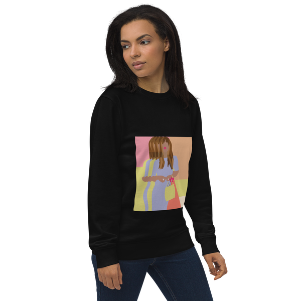 Bright Yellow, Pink, & Orange Color Blocking Orchid - Unisex organic sweatshirt