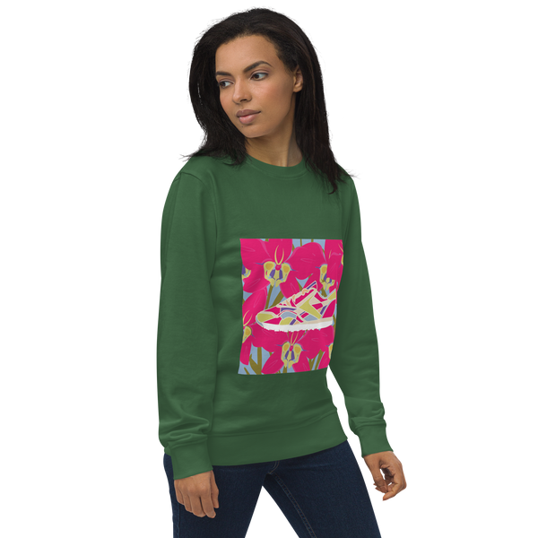 Orchid Run Purple Background - Unisex organic sweatshirt