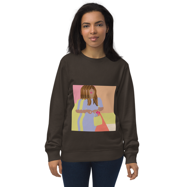 Bright Yellow, Pink, & Orange Color Blocking Orchid - Unisex organic sweatshirt