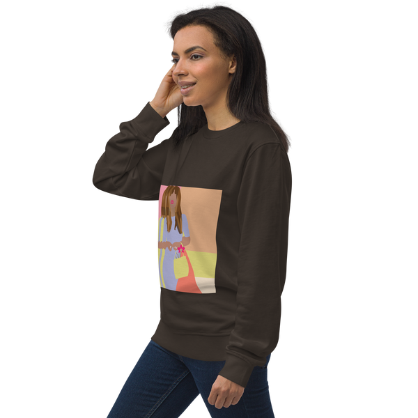 Bright Yellow, Pink, & Orange Color Blocking Orchid - Unisex organic sweatshirt