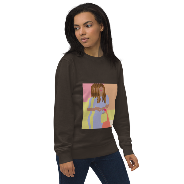 Bright Yellow, Pink, & Orange Color Blocking Orchid - Unisex organic sweatshirt