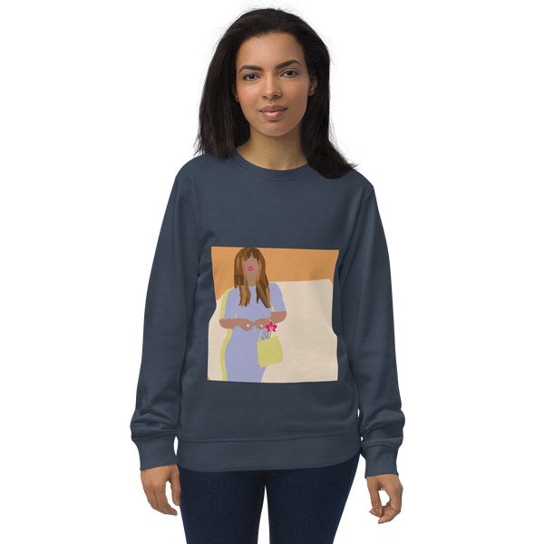 Pink and Orange Color Blocking Orchid - Unisex Organic Sweatshirt