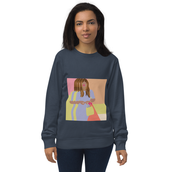 Bright Yellow, Pink, & Orange Color Blocking Orchid - Unisex organic sweatshirt