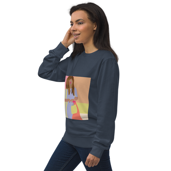 Bright Yellow, Pink, & Orange Color Blocking Orchid - Unisex organic sweatshirt