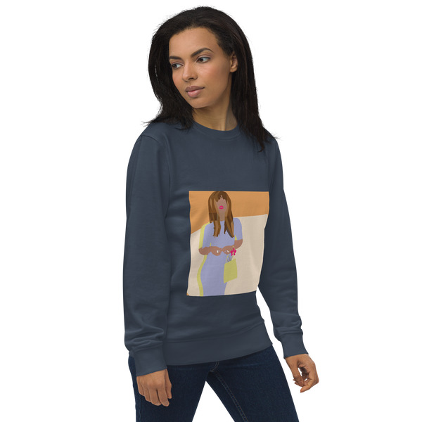 Pink and Orange Color Blocking Orchid - Unisex Organic Sweatshirt