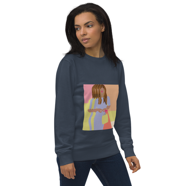 Bright Yellow, Pink, & Orange Color Blocking Orchid - Unisex organic sweatshirt