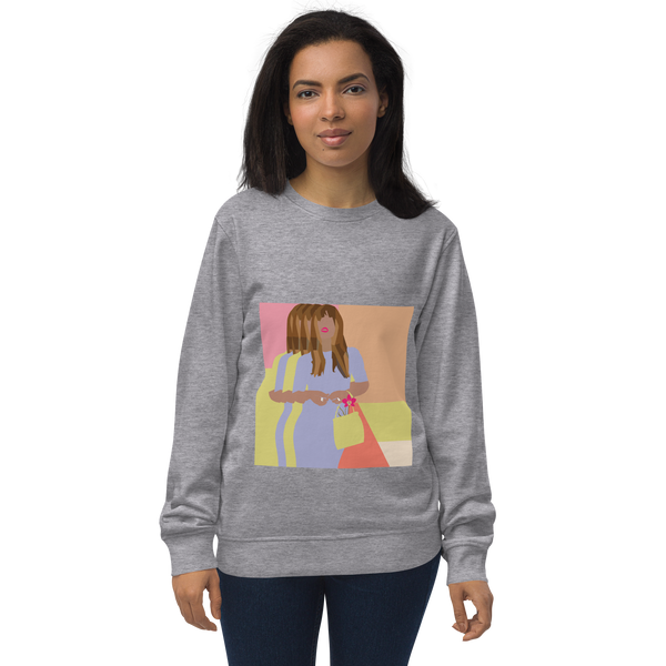 Bright Yellow, Pink, & Orange Color Blocking Orchid - Unisex organic sweatshirt