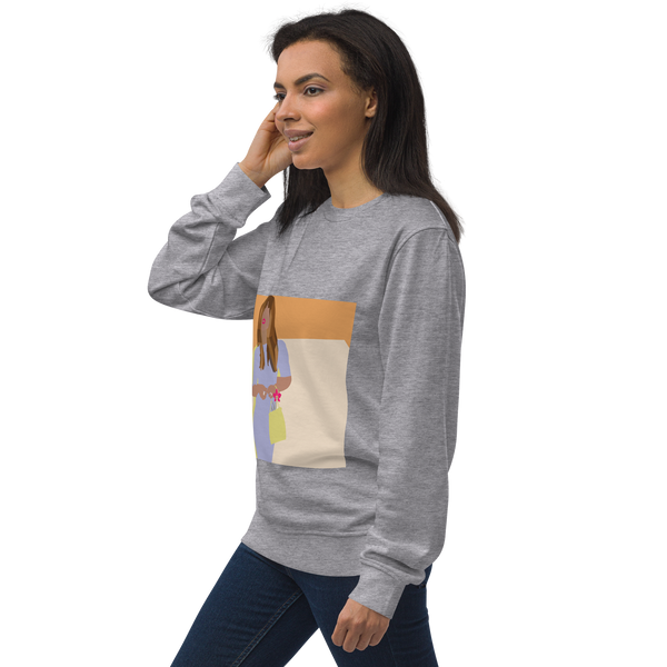 Pink and Orange Color Blocking Orchid - Unisex Organic Sweatshirt