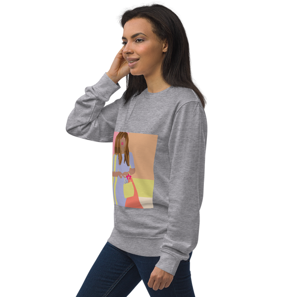 Bright Yellow, Pink, & Orange Color Blocking Orchid - Unisex organic sweatshirt