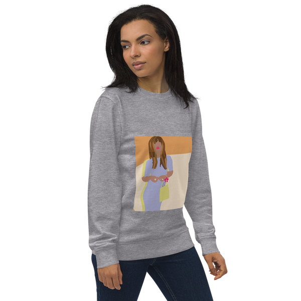 Pink and Orange Color Blocking Orchid - Unisex Organic Sweatshirt