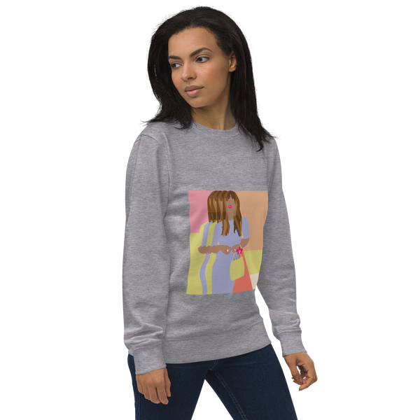 Bright Yellow, Pink, & Orange Color Blocking Orchid - Unisex organic sweatshirt