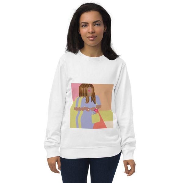 Bright Yellow, Pink, & Orange Color Blocking Orchid - Unisex organic sweatshirt