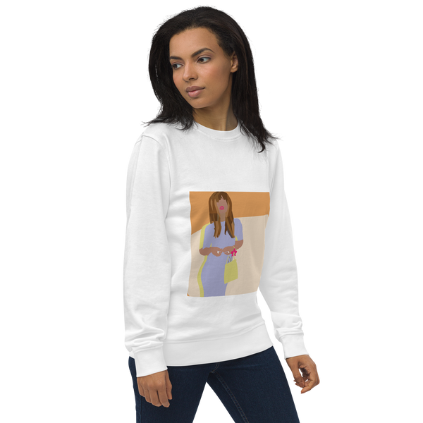 Pink and Orange Color Blocking Orchid - Unisex Organic Sweatshirt