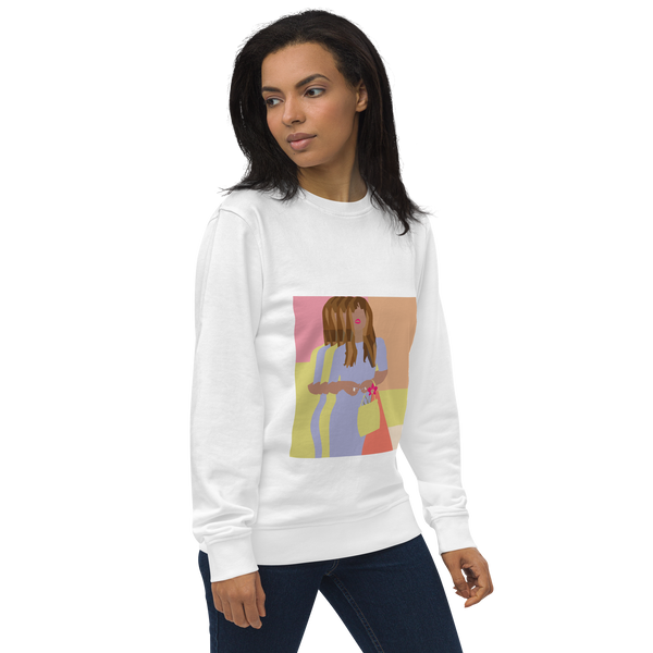 Bright Yellow, Pink, & Orange Color Blocking Orchid - Unisex organic sweatshirt