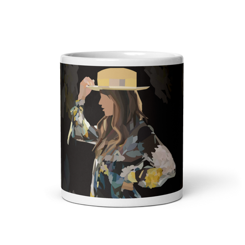 Floral Hipster - (White glossy mug)