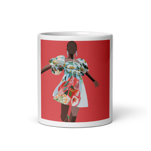 Springs Here! - Solid Pink Background - (White glossy mug)