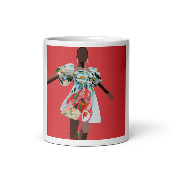 Springs Here! - Solid Pink Background - (White glossy mug)