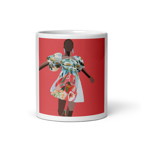 Springs Here! - Solid Pink Background - (White glossy mug)