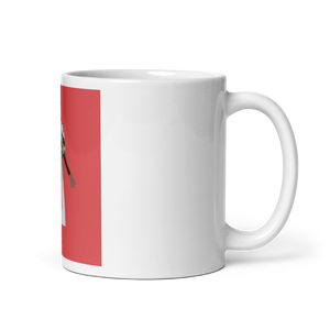 Springs Here! - Solid Pink Background - (White glossy mug)