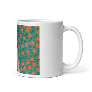 Marigolds & Lenghas - (White glossy mug)