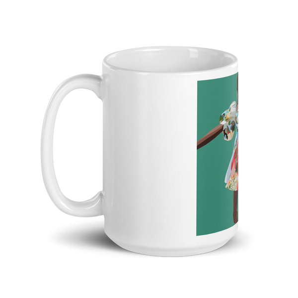 Springs Here! - Solid Green Background - (White glossy mug)