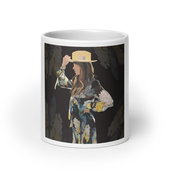 Floral Hipster - (White glossy mug)