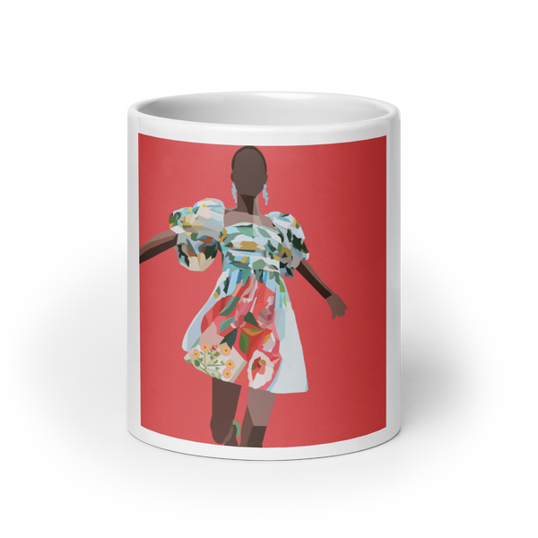 Springs Here! - Solid Pink Background - (White glossy mug)