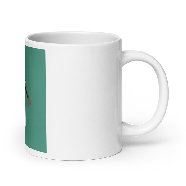 Springs Here! - Solid Green Background - (White glossy mug)